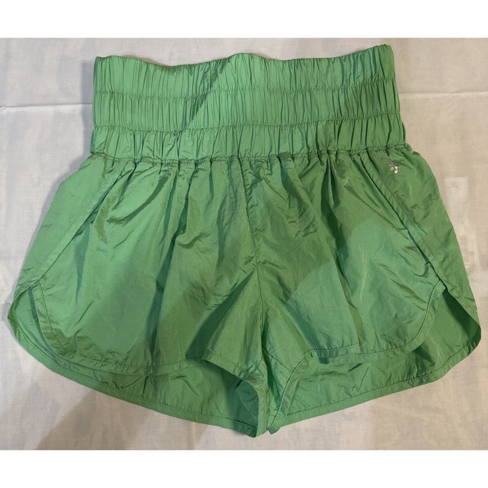 FP Movement Free People The Way Home Shorts Green High Rise Lined Running Small